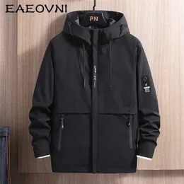 Eaouvni mens hooded jacka höst vinter casual hoodie solid färg man jackor långärmad japanska streetwear män kläder 211110