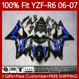 ヤマハYZFグラフィティブルーR 6 600 CC YZF600 YZF-R6 2006 2007 Moto Bodywork 98No.104 YZF R6 YZF-600 2006-2007 600CC YZFR6 06 07 07 INJOLMOCTRE MOLD FAIRING 100％FIT FIT FIT FIT