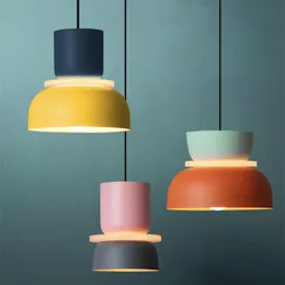 Pendant Lamps Nordic Girl Candy Color LED Chandelier Creative Multicolor Decor Hanging Light Fixtures For Restaurant Bar Cafe Bedroom Bedsid