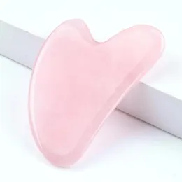 Rose Gua Sha Stone Quartz Pink Jade Board Naturalstone Crafts Scraper Chinese Guasha Pad WLL866