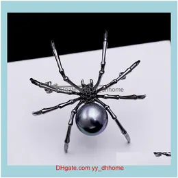 Pinos, broches j￳ias exageradas aranha preta zircon de ponta de ponta de ponta de luta de moda feminina de broche feminino pino criativo pino de mulheres gota de gota 202
