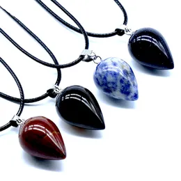 Natural Energy Crystal Stone Pendant Necklaces With Rope Chain For Women Men Party Club Birthday Decor Jewelry