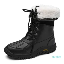 Winter High Quality Keep Warm Mid-Calf Snow Women Lace-up Waterproof Comfortable Ladies Rain Boots Q1216