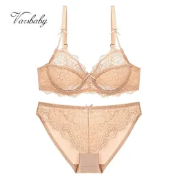 Varsbaby Top Quality Sexy Underwear Mulheres Sutiã Set Lace Bra Lace Push Up Lingerie Set 211104