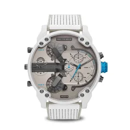Heren grote grote wijzerplaat horloge mode individuele klok siliconen riem 7419 wit quartz horloge sport business uur mannelijk DZ 220208