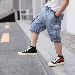 Boys Jeans Shorts Summer Bermuda Kids Knee Length Pants Teen Outfit size 4 6 8 10 12 years 210723