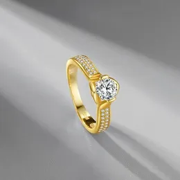 S925 الفضة مطلية بالذهب الجبسوفيلا محاكاة مويسانيت خاتم الماس أزياء الزواج اقتراح الزفاف الفاخرة مجوهرات رائعة