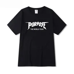 T-shirts Harajuku stil Sport Purpose Tour Outdoor Cotton T-shirt Resor Bieber Hip Hop High Street Fashion Young Men T