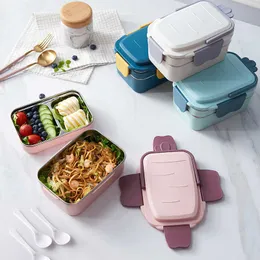 Tuuth Двойной слой обед коробка Симпатичная форма Пищевой контейнер для детей Office Bento 210709