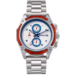Stainless Steel Multifunctional Mens Sports Watch Calendar Luminous Life Waterproof Quartz Watches Resistant Scratch Male Wristwatches