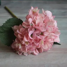 47 cm Artificial Hortensea Flower Head Imitation Silk Single Product 11 Färger för bröllopscenter Hemparty Decoration
