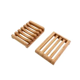 Creative bamboo and wood soap dish drain soap box household convenient home Bathroom Accessories bamboo soap bracket T2I52032