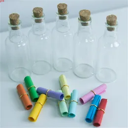 Partihandel 15ml Mini Transparenta glasburkar Flaskor med Cork Stoppar Clear Wishing Gift 50PC / Lotgood Qty