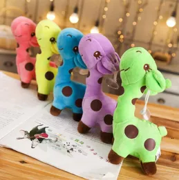 Party Favor Cartoon giraffe plush toy doll crystal super soft short plushs color polka dot deer dolls children's day birthday gift FWD9174