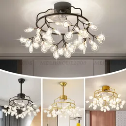 Nowoczesny Prosty Fan Firefly Chandelier LED Lampa Wisiorek Żyjący Studium Dining Room Sufit Light Nordic Luxury Creative Bedroom Bar Apartment Restaurant