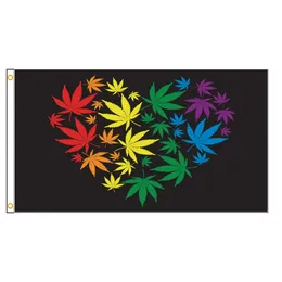 3x5fts Rainbow Heart Gay Pride Flags Smoke Rasta Peace Bob Marley