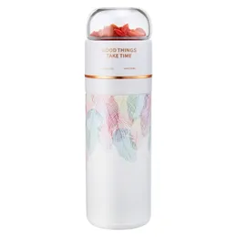 400ml Tea Separation Thermo Bottle Portable Stainless Steel Travel Mug Creative Leak Proof Drinking Thermocup Filter Gifts 211109