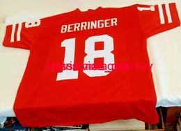 Сшитые мужчины Женские молодежные красные футбольные колледжи Джерси Небраска Корнускерс Брук Беррингер #18 Вышивка Custom XS-5XL 6xl