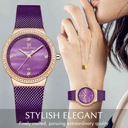 NAVIFORCE Womens Watches Fashion Stainless Steel Mesh Wrist Watch Quartz Ladies Wristwatch Girl Clock Waterproof Montre Feminino 210517