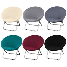 Jacquard Fabric Round Saucer Chair Cover 6 Colors Washable s Seat Moon Slipcovers Stretch Universal 211116
