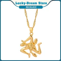 Pendant Necklaces Italy Sicily Map Italian Sicilia Charm Women Collar Gold Color Necklace Fashion Jewelry Chic Accessories