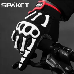SPAKCT دراجة دراجة طويلة كامل فنجر ركوب الدراجات سباق العظام بارد قفازات لينة معدات الهيكل العظمي 211124