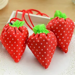 Cute Strawberry Shopping Bags Foldable Tote Eco Reusable Storage Grocery Bag Tote Bag Reusable Eco-Friendly Shopping Bags DH5465