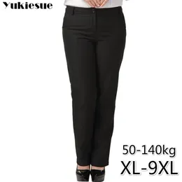 Cal calças femininas de escritório para mulheres pantalon femme streetwear com cintura alta calças formais de terno plus tamanho 9xl feminino calças 210519