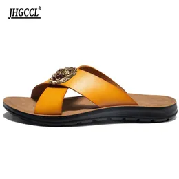 Yaz ayakkabı erkek terlik boyutu 3848 plaj sandaleti moda erkek sandalet deri rahat ayakkabılar parmak arası terlik sapatos zapatos hombret4