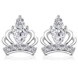 stud est fine arcons for ladies women crown love round iced zird Zircon Jewelery Hiffern