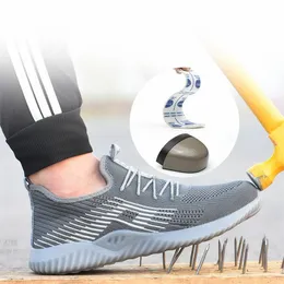 2019男性の通気性鋼のつま先のつま先キャップの安全靴の男性屋外の滑り止め鋼鉄穿刺防止建設安全ブーツ作業靴