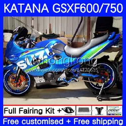 鈴木カタナGSXF750 GSXF600 GSXF 600 750 CC 03-07 18NO.132 600CC 750CC GSX600F 2003 2004 2005 2006 2007 GSXF-600 GSX750F 03 04 05 06 06 06 07株の青いOEMフェアリング