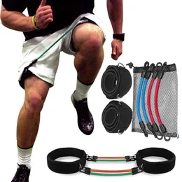 Yoga Elastic Resistance Bandas Tubo de látex Taekwondo Trainer Speed ​​Workout Agilidade Pernas Exercitador Montante Crossfit Fitness Equipment H1026