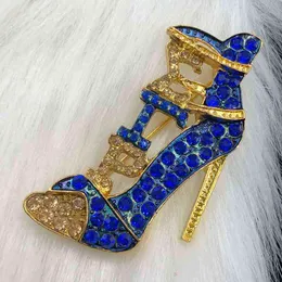 Yellow Blue Rhinestone High-Heeled Shoes Sigma Gamma Rho Brooches Women Shirt Brooch Pins Gifts