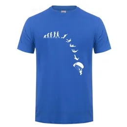 Gå Skydiving Evolution T Shirt Rolig födelsedaggåva för män Manlig Sommar Kortärmad O Neck Casual Streetwear Cotton T-Shirt Tee 210706