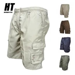 Fahison Cargo Shorts Mens Verão Cotton Camuflagem Tactical Shorts Marca Roupas Masculinas Color Sólido Múltiplos Bolsos Calças Curtas 210323