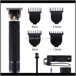 1200mAh Battery T-formade h￥rklippare Barbershop Electric Men Hair Trimmer Rechargeable Razors With Adapter Gold Silver Black KY41E IZJ8X