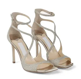 Elegantes Marcas Azia Sandálias Sapatos Stiletto Saltos Mulheres Bombas Cross Estropy Vestido de Noiva Nupcial Sexy Square Toe Senhora Salto alto EU35-43