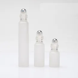 3ml 5ml 10m parfymrulle på glasflaska frostat klart med metallbollrulle eteriska oljesflaskor