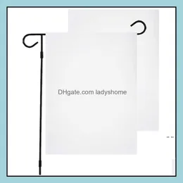 Festive Party Supplies Home & Gardensublimation Blank Garden Flag Pure White Outdoor Banner Polyester Pongee 12*18 Inch Decor Flags Diy Fest