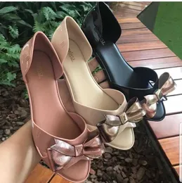 2021 New Party Ladies Shoes Women's Shoes Sandals Gold Bow Side Melissa Sandals Y1018