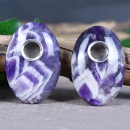 Natural Dream Amethyst Oval Crystal Pipe Aspirazione Palm Stone Play Piece Stile semplice