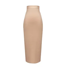 13 färger mode kvinnor sexig rosa gul bandage kjol elastisk elegant penna kjolar 78cm 210619