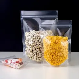 Sacchetti trasparenti richiudibili in piedi Sacchetti riutilizzabili in plastica Confezione a prova di odore per snack al caffè e tè