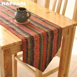 Napearl Style Classic Exotic Table Decoration Fashion TV Cabinet Runner Flag Linen Fabrics 210709