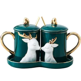 Cups & Saucers European Cute Tea And Saucer Sets Ceramic Coffee Cup Porcelain Milk Eco Friendly Kubek Dinnerware AC50CU