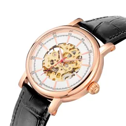 Wristwatches Men Watches Unbrand Dropship Skeleton Reloj Automatico Waterproof Automatic Movement Big Case Hours Clocks Mekanisk Klocka