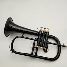 BB曲Flugelhornブラックニッケルゴールドメッキ高品質楽器プロフェッショナルマウスピースアクセサリー