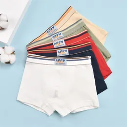 5 Pcs/lot Children's Underwear Pure Color Kids Panties Cotton Teenage School Boys White Underpants Letter Boxers Shorts 2-16Yrs 210622