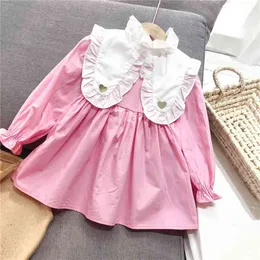 Gooporson Spadek Dzieci Ubrania Cute Love Haft Z Długim Rękawem Princess Dress Vestidos Little Girls Costume Party Odzież 210508